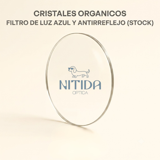 Cristales Orgánicos Filtro de Luz Azul + Antirreflejo (Stock)